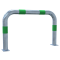 Impact protection bars | as e-charging post protection | to be fixed by plugs, | total width: 1000mm, total height: 650mm | hot-dip galvanized with green reflective strips foil type RA1/A